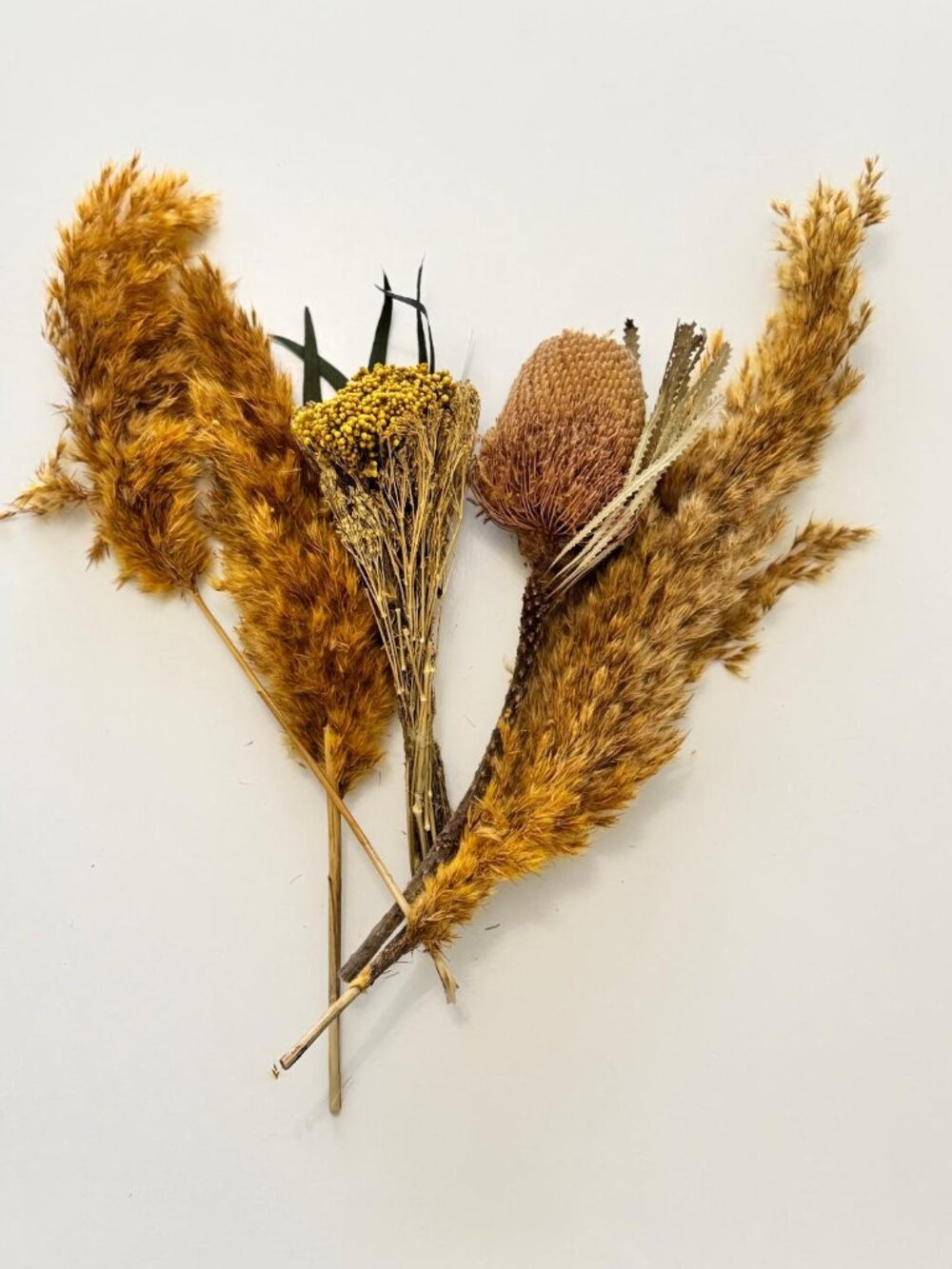 Bunch of Brown/Yellow Dried Flowers Faux Florals Room Vase Decoration
